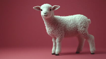 Fototapeta premium adorable 3d lamb character