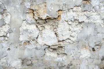 Fototapeta premium Rough white stone wall texture and shadows. AI image