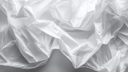 Realistic White Plastic Texture with Creases and Wrinkles on Soft Background for Creative Projects