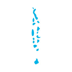 map of Maldives blue icon