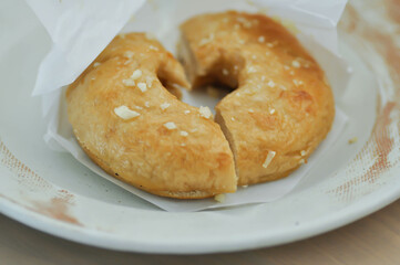 Bagel , almond Bagel or almond bread