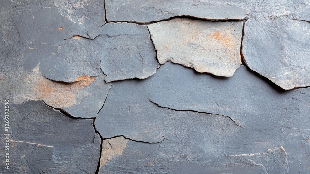 Poster bohemian background, rough slate texture with layered, cracked surfaces and subtle color variations.