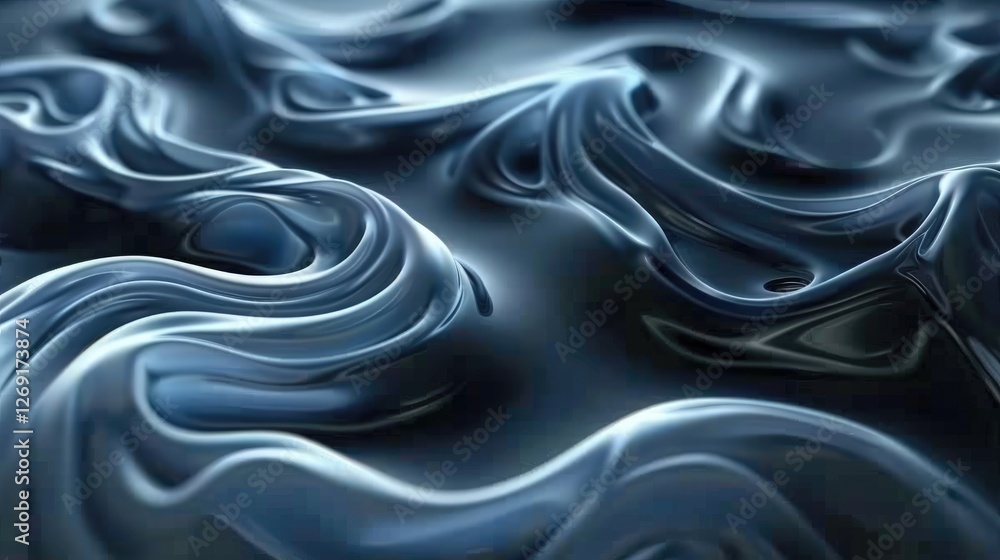 Aufkleber flowing liquid abstract patterns digital art modern aesthetics virtual space close-up fluid dynamics