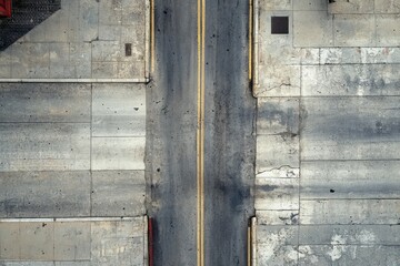 Symmetrical urban concrete wall with weathered texture. AI image