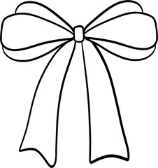 Handdrawn Line Art Bow Tie Coquette Girly Illustration