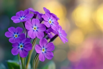 A close-up shot of purple flowers arranged in a vase