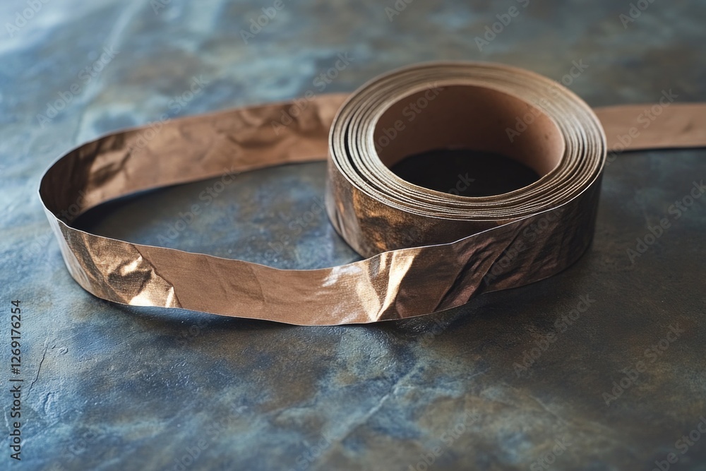 Poster a roll of tape sitting on a flat surface, ready for use