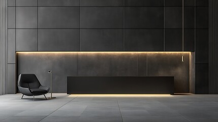 Modern Minimalist Lobby Reception Area Design