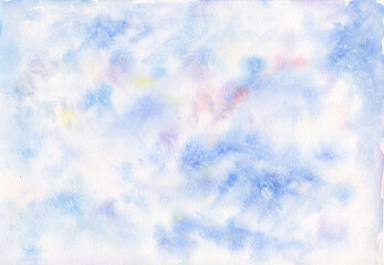 watercolor texture of abstract blue and white background