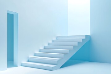 Obraz premium Stylish Light Blue Staircase Design