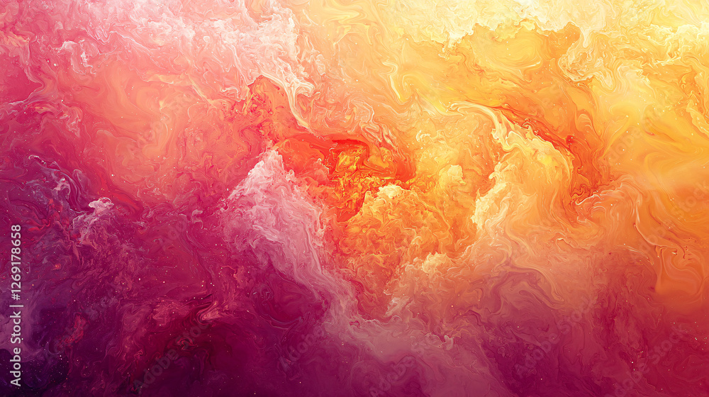 Poster expressive visual swirl shapes and harmony create a dreamy and vivid aesthetic within the cosmos.