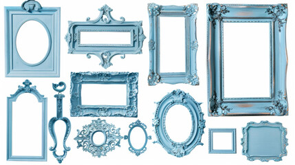 set of blue frames