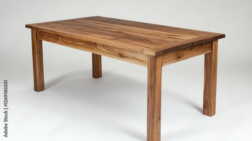 Poster a well-crafted wooden dining table with a hidden extension, blending function and aesthetics.