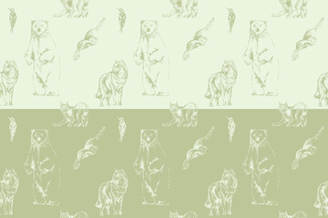 Woodland Animals Seamless Pattern vector