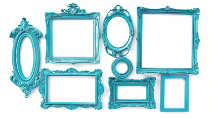 set of blue frames