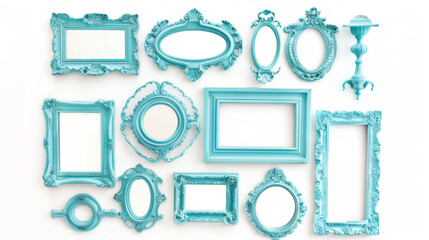 set of blue frames