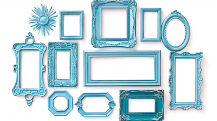 set of blue frames