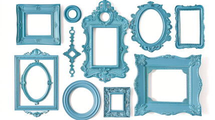 set of blue frames