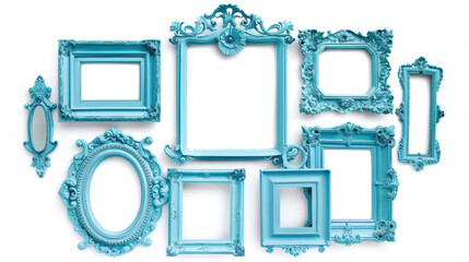 set of blue frames