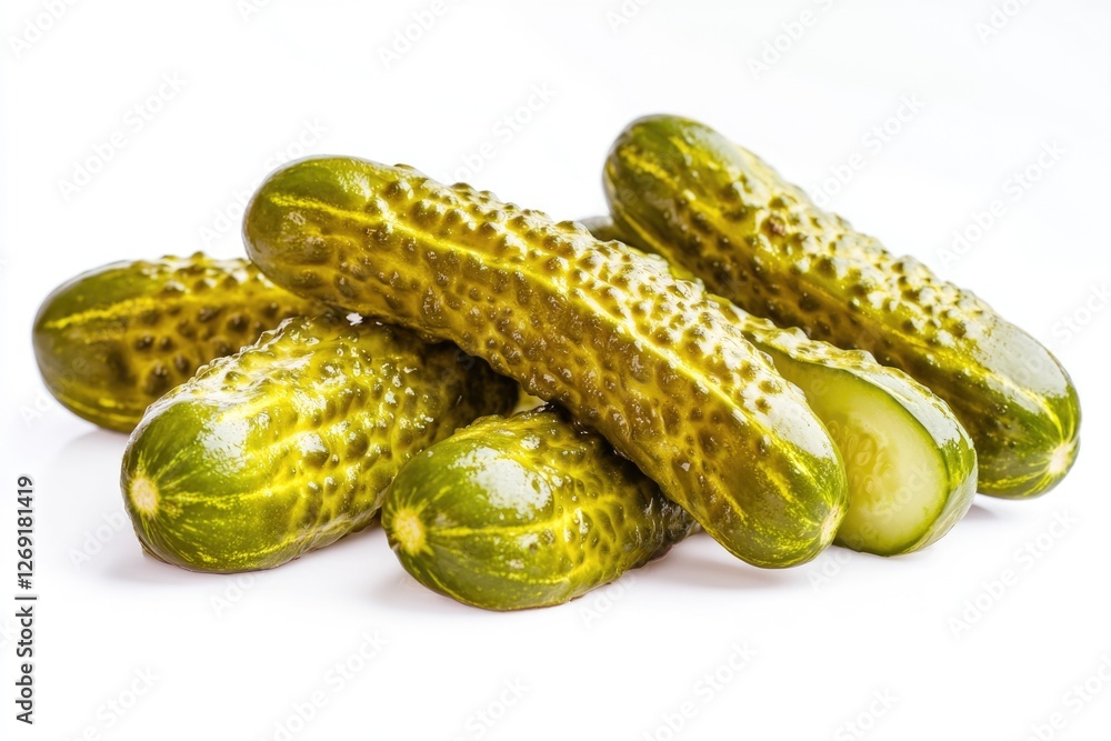 Poster A creative arrangement of pickles stacked on top of each other