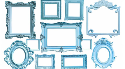 set of blue frames