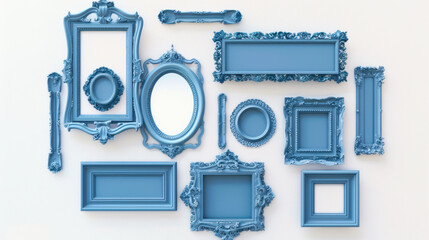 set of blue frames