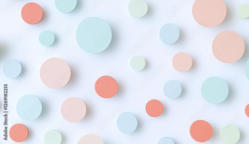 Poster pastel colored circles abstract background design pattern texture