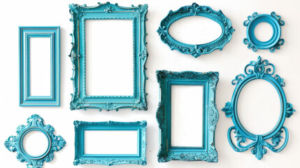 set of blue frames