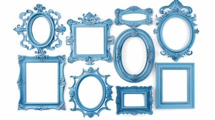 set of blue frames