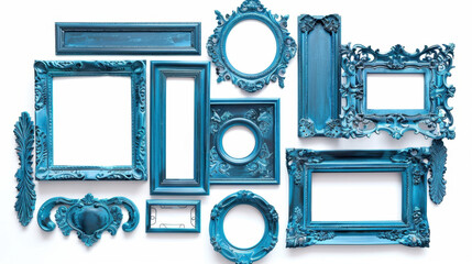 set of blue frames