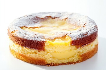 A close-up shot of a delicious-looking cake on a plate, perfect for food photography or editorial use
