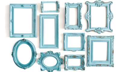 set of blue frames