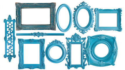 set of blue frames