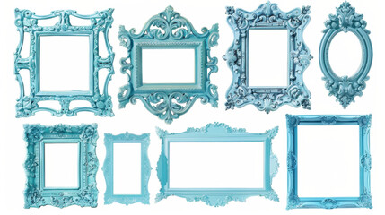 set of blue frames