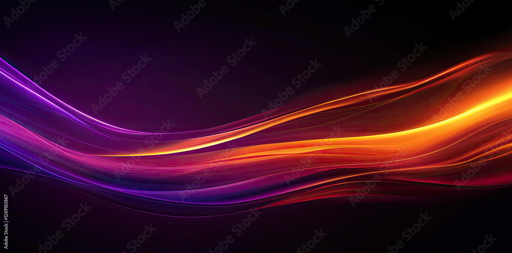 Poster abstract colorful waves of light and energy dynamic swirling motion background design