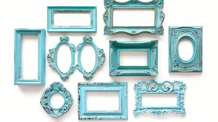 set of blue frames