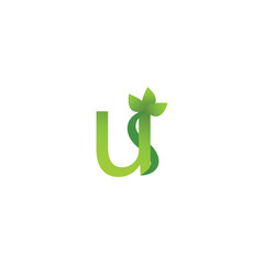 natural logo with letter u