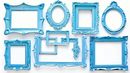 set of blue frames