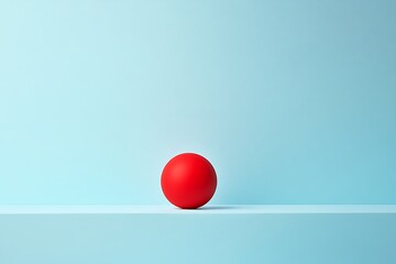 Vibrant Red Sphere Against a Light Blue Background