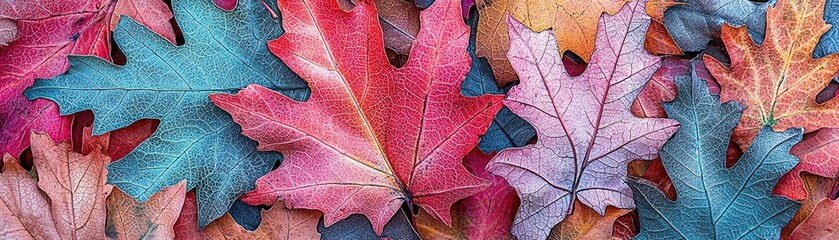 Fototapeta premium Autumn leaves colorful ground cover