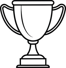 Gold trophy cup isolated on vector art illustration