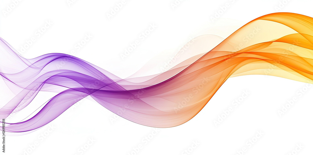Poster abstract purple and orange wave design swirls and curves flowing smoothly background image