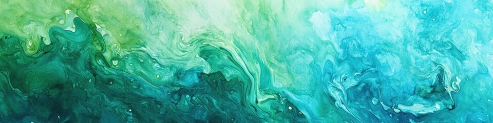 Obraz premium A detailed view of a painted artwork featuring shades of green and blue, suitable for use in designs related to art, nature, or emotional expression