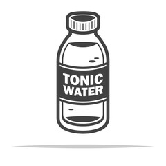 Tonic water bottle icon transparent vector isolated