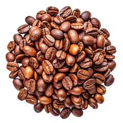 Coffee beans isolated on white, coffee beans isolated on transparent background