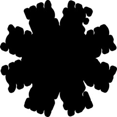 Black silhouette of a scalloped shape with wavy edges. Perfect for labels, frames, stickers, templates, and design elements.