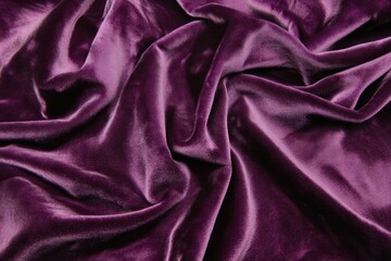 Fototapeta premium Luxurious Purple Velvet Fabric with Rich Texture and Elegant Draping