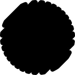 Black silhouette of a scalloped shape with wavy edges. Perfect for labels, frames, stickers, templates, and design elements.