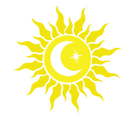 moon and star and sun illustrator