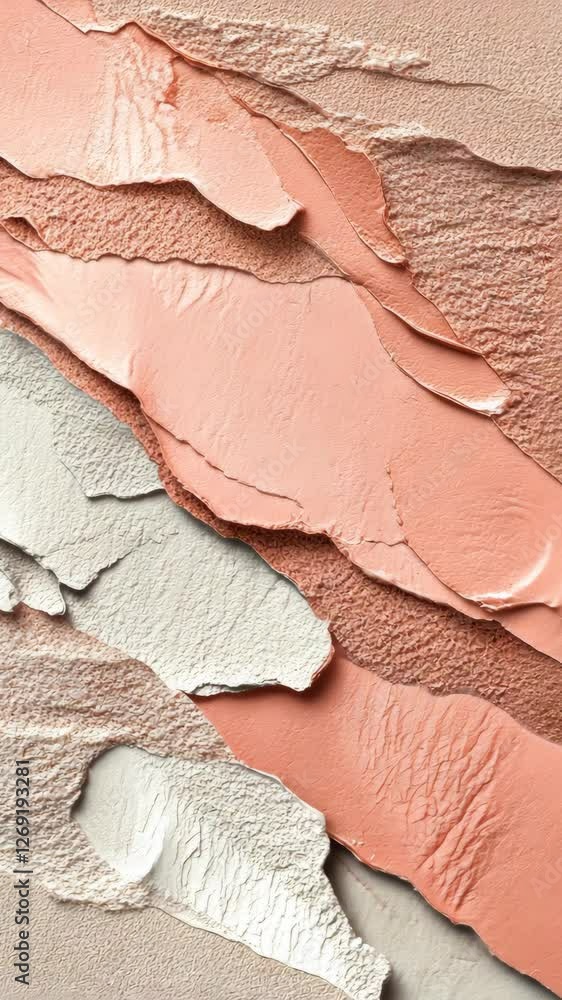 Aufkleber textured layers of beige and peach paint create an abstract artwork on a canvas surface